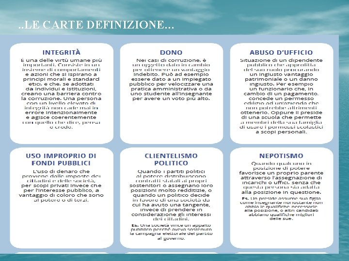 . . LE CARTE DEFINIZIONE… "A scuola di cittadinanza" IIS Dalla Chiesa Sesto Calende