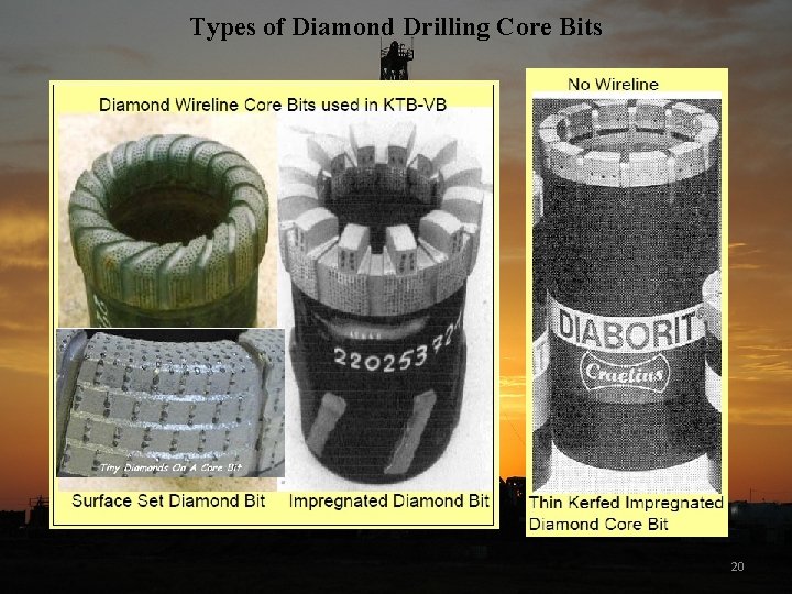 Types of Diamond Drilling Core Bits 20 