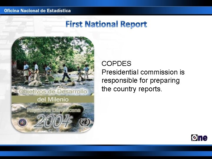 COPDES Presidential commission is responsible for preparing the country reports. 