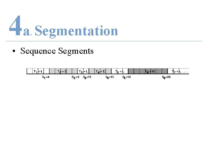 4 a Segmentation. • Sequence Segments 