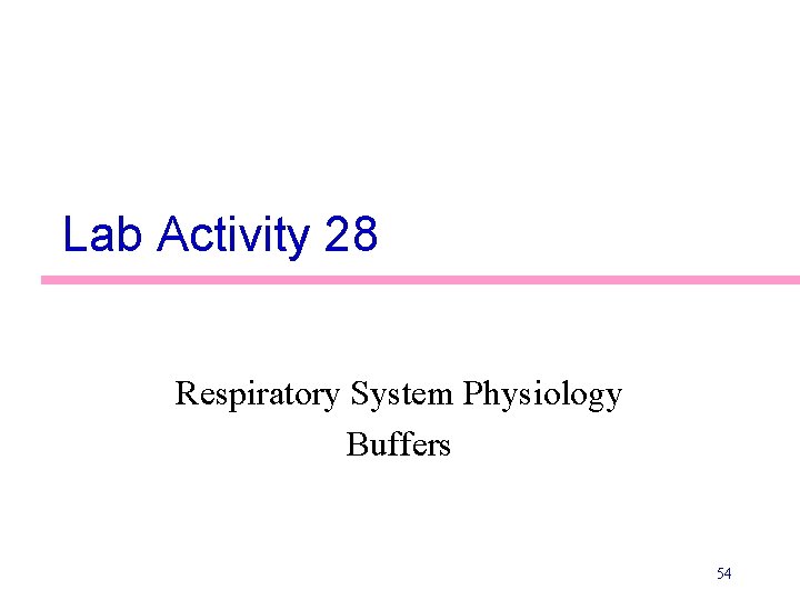 Lab Activity 28 Respiratory System Physiology Buffers 54 