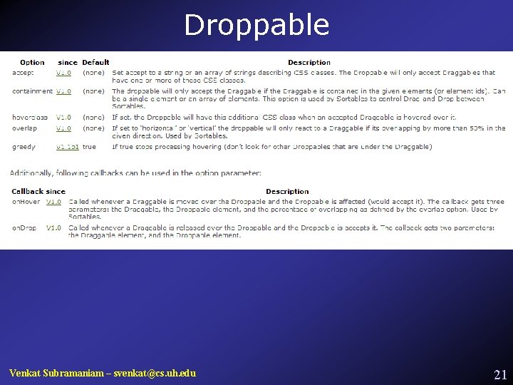 Droppable Venkat Subramaniam – svenkat@cs. uh. edu 21 