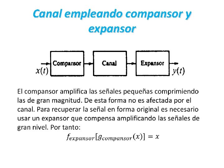 Canal empleando compansor y expansor 