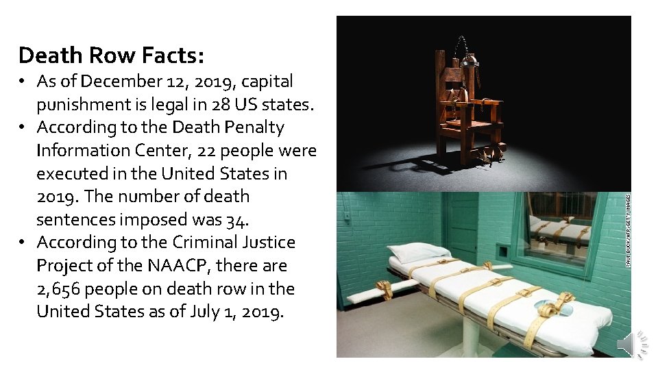 Death Row Facts: • As of December 12, 2019, capital punishment is legal in