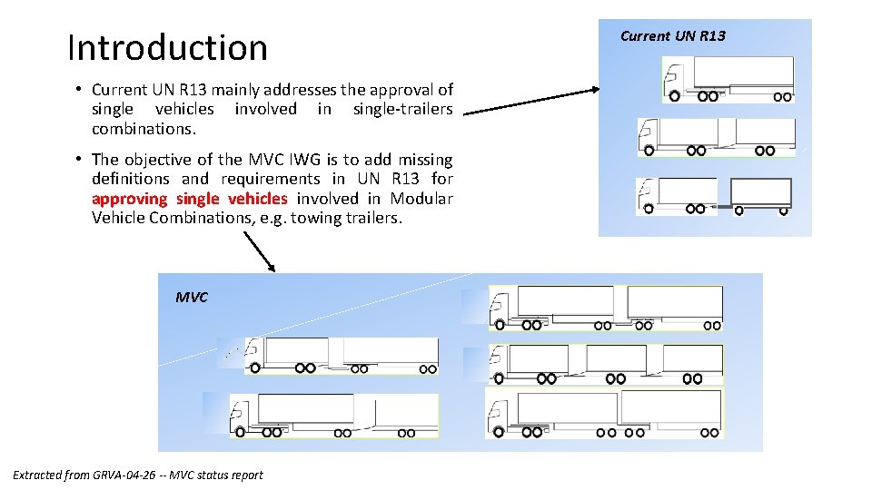 Introduction Current UN R 13 • Current UN R 13 mainly addresses the approval