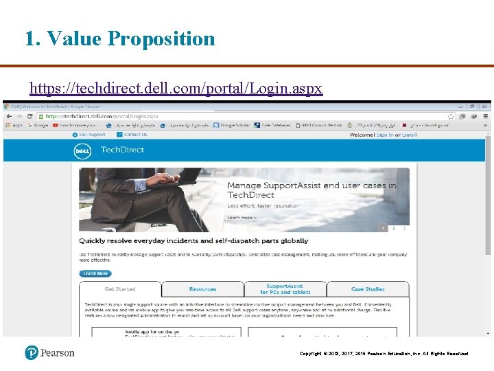 1. Value Proposition https: //techdirect. dell. com/portal/Login. aspx Copyright © 2018, 2017, 2016 Pearson
