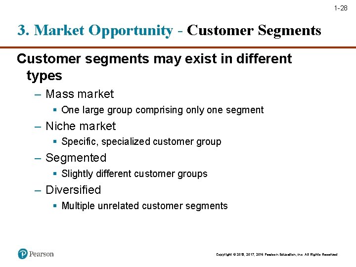 1 -28 3. Market Opportunity - Customer Segments Customer segments may exist in different