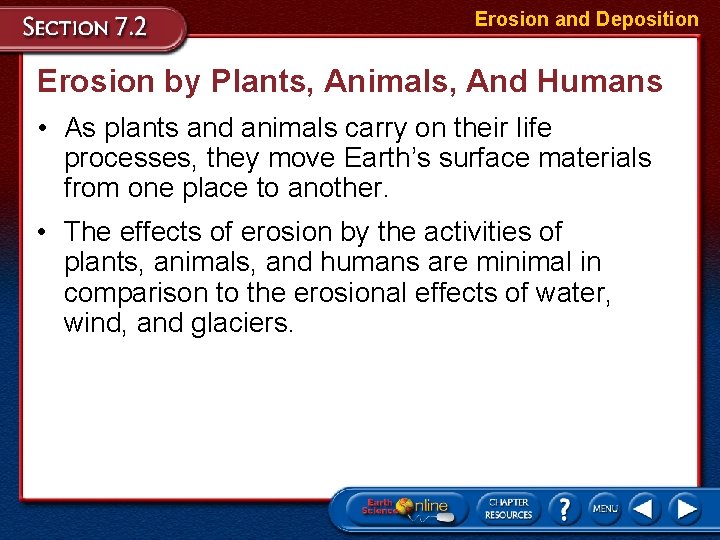 Erosion and Deposition Erosion by Plants, Animals, And Humans • As plants and animals Erosion and Deposition Erosion by Plants, Animals, And Humans • As plants and animals