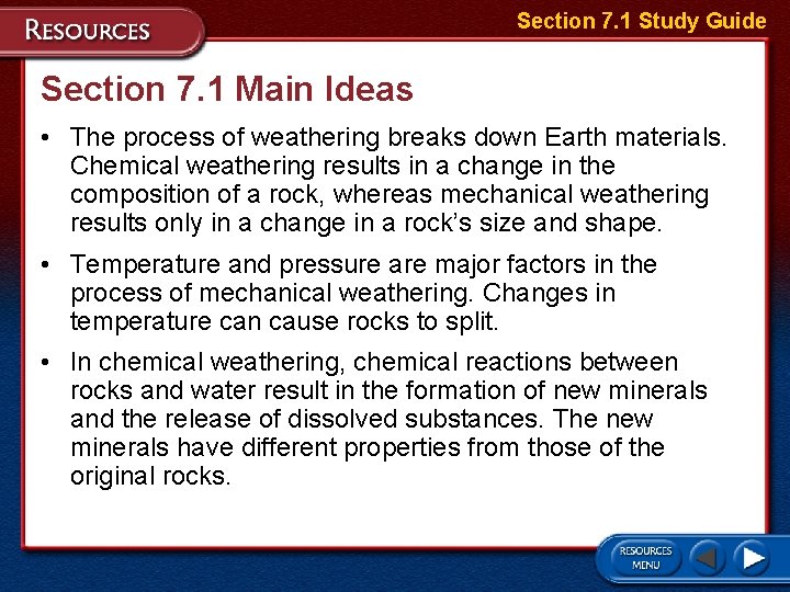 Section 7. 1 Study Guide Section 7. 1 Main Ideas • The process of Section 7. 1 Study Guide Section 7. 1 Main Ideas • The process of