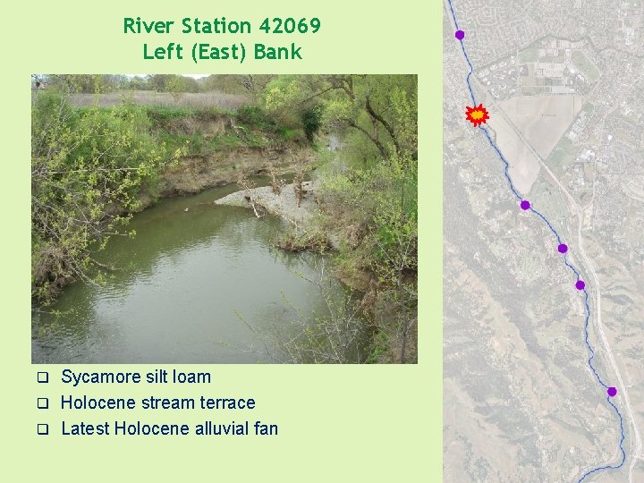 River Station 42069 Left (East) Bank Sycamore silt loam q Holocene stream terrace q