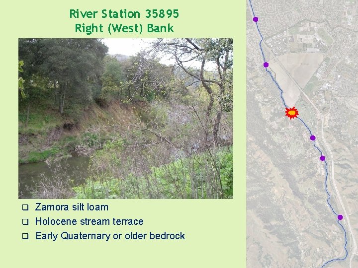 River Station 35895 Right (West) Bank Zamora silt loam q Holocene stream terrace q