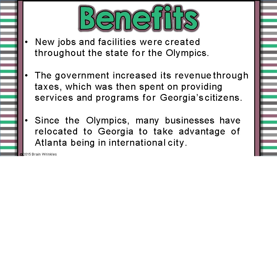  • New jobs and facilities were created throughout the state f o r