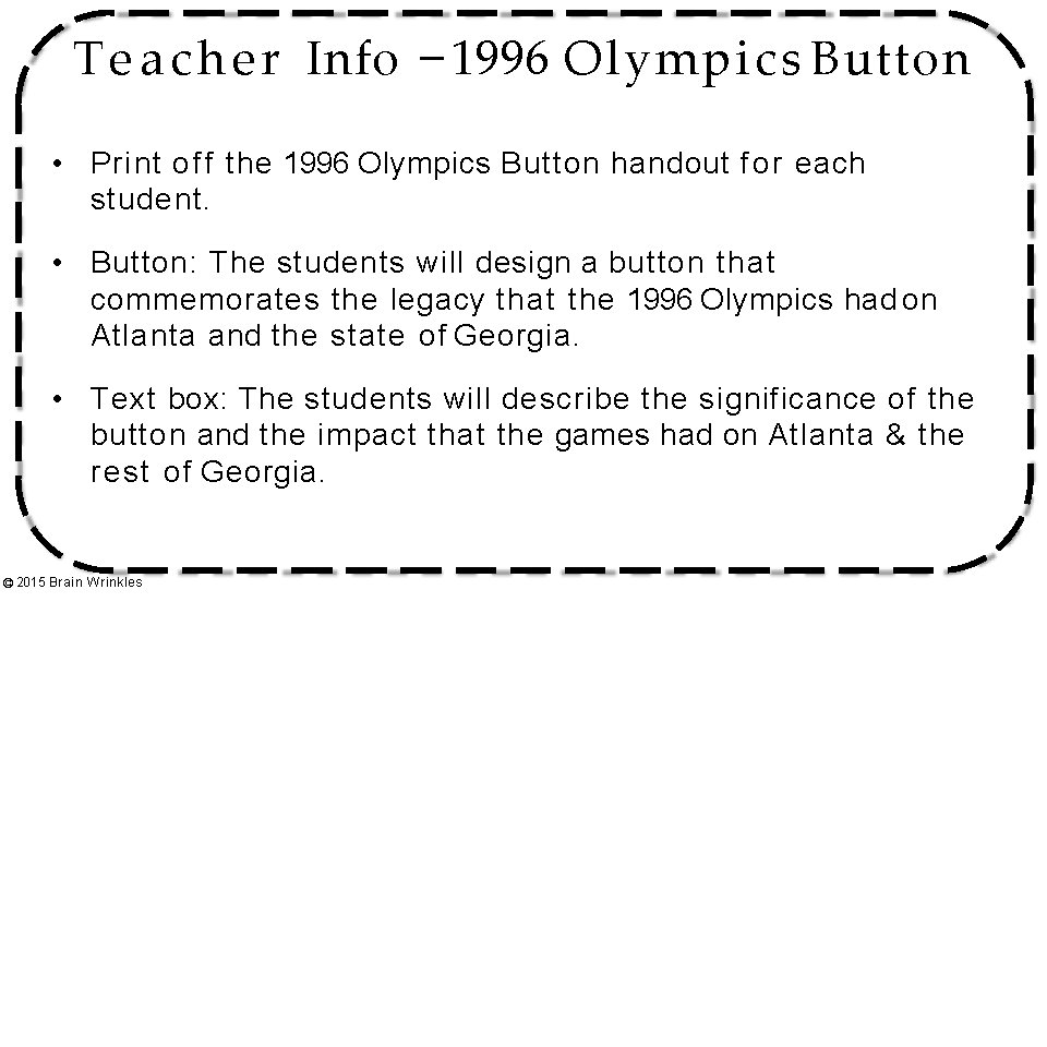T e a c h e r Info – 1996 Olympics Button • Print