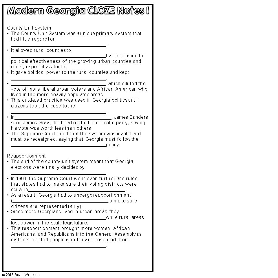 County Unit System • The County Unit System was a unique primary system that