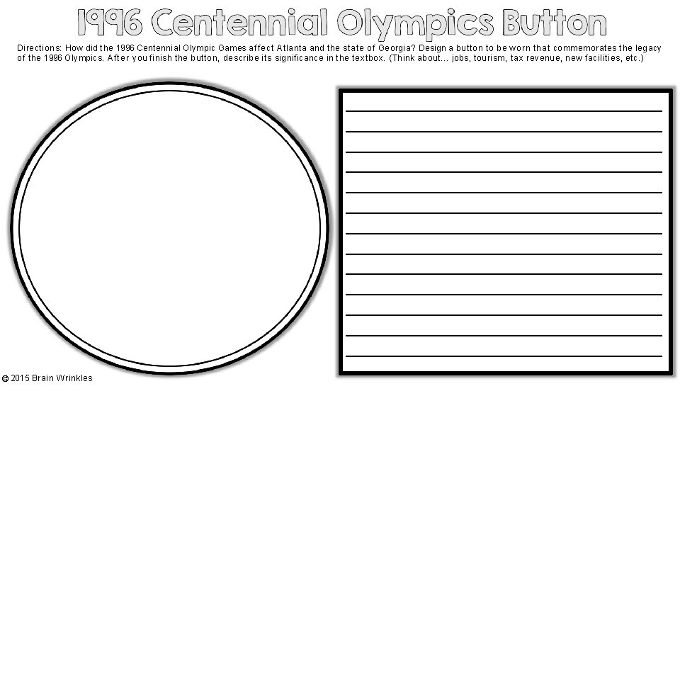 Directions: How did the 1996 Centennial Olympic Games affect Atlanta and the state of