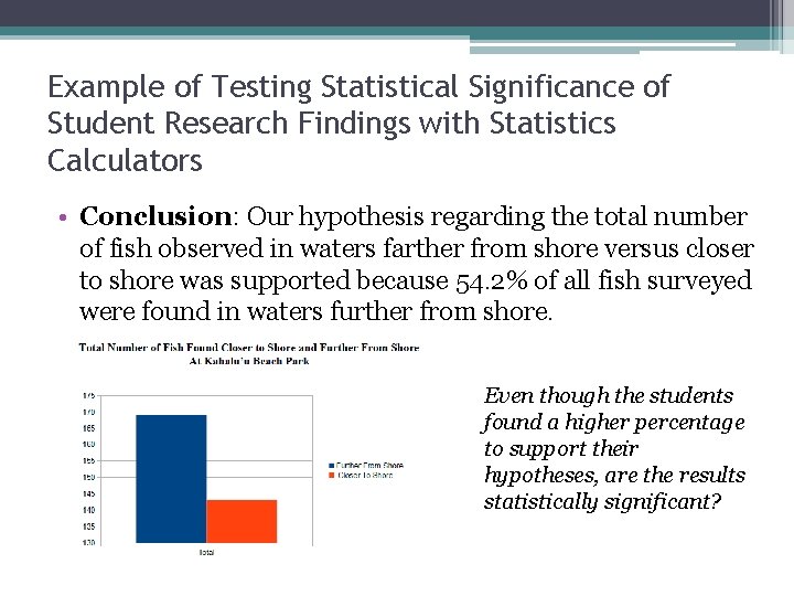 Example of Testing Statistical Significance of Student Research Findings with Statistics Calculators • Conclusion: Example of Testing Statistical Significance of Student Research Findings with Statistics Calculators • Conclusion: