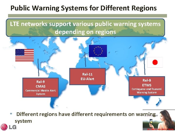 Public Warning Systems for Different Regions LTE networks support various public warning systems depending
