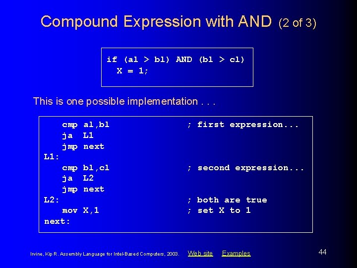 Compound Expression with AND (2 of 3) if (al > bl) AND (bl >