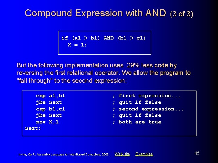 Compound Expression with AND (3 of 3) if (al > bl) AND (bl >