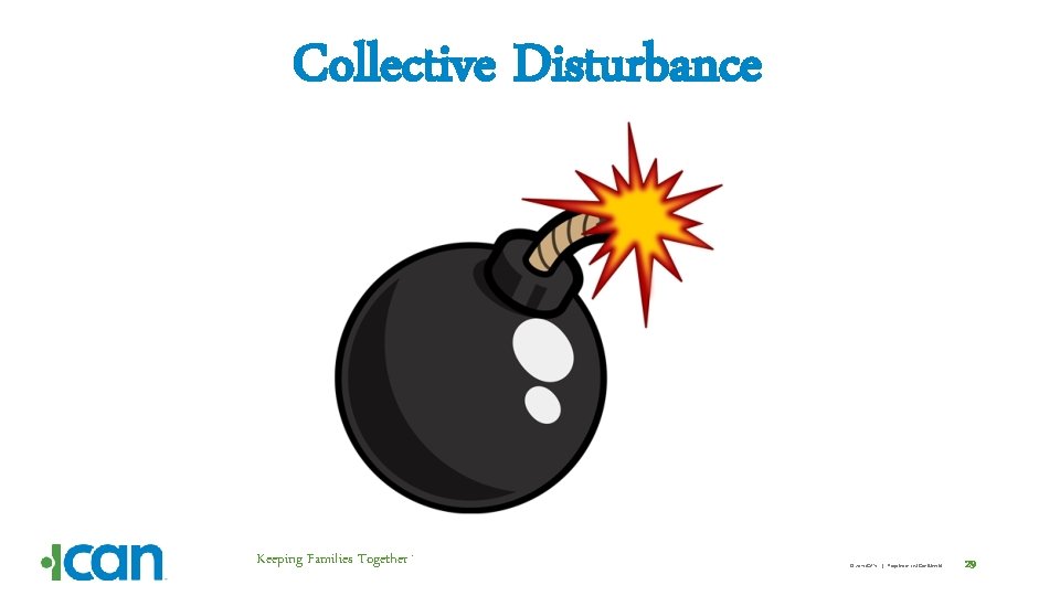Collective Disturbance Keeping Families Together ™ © 2019 ICAN | Proprietary and Confidential 29