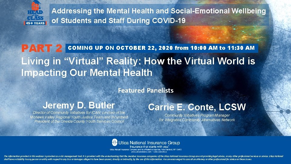 Addressing the Mental Health and Social-Emotional Wellbeing of Students and Staff During COVID-19 PART