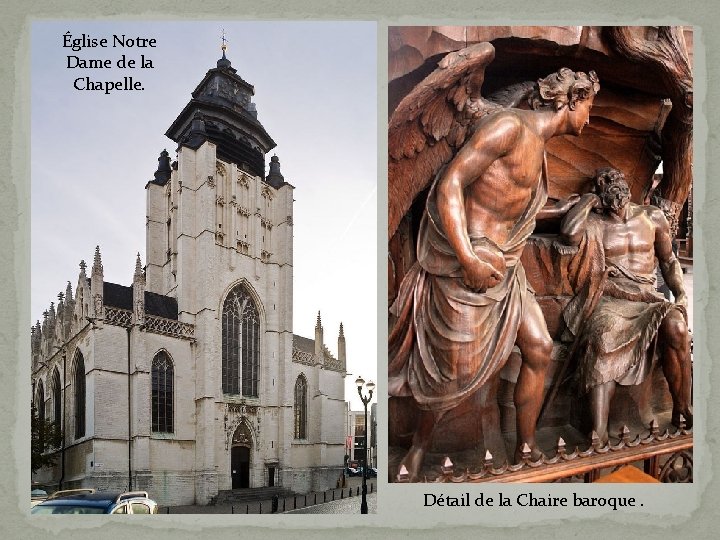 Église Notre Dame de la Chapelle. Détail de la Chaire baroque. 