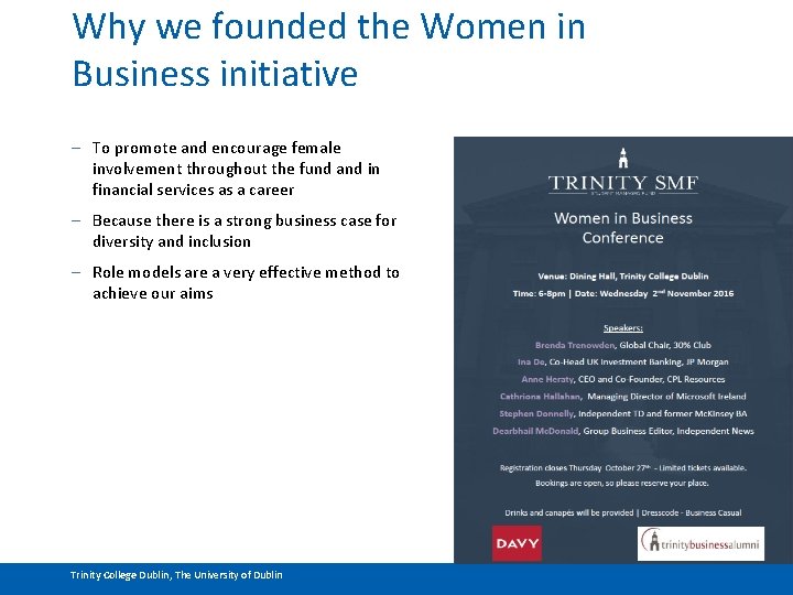 Why we founded the Women in Business initiative – To promote and encourage female