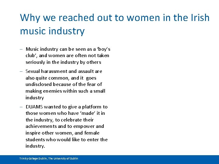 Why we reached out to women in the Irish music industry – Music industry