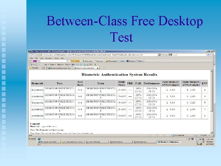 Between-Class Free Desktop Test 