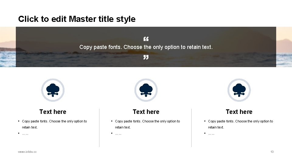 Click to edit Master title style Copy paste fonts. Choose the only option to