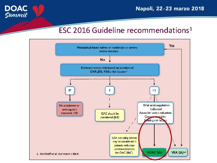 ESC 2016 Guideline recommendations 1 1. Kirchhoff et al. Eur Heart J 2016. 