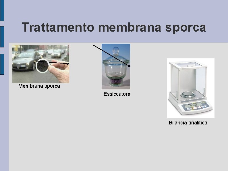 Trattamento membrana sporca Membrana sporca Essiccatore Bilancia analitica 