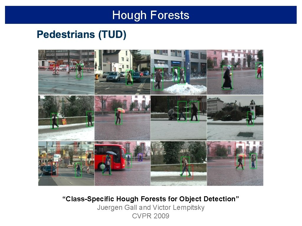 Hough Forests “Class-Specific Hough Forests for Object Detection” Juergen Gall and Victor Lempitsky CVPR