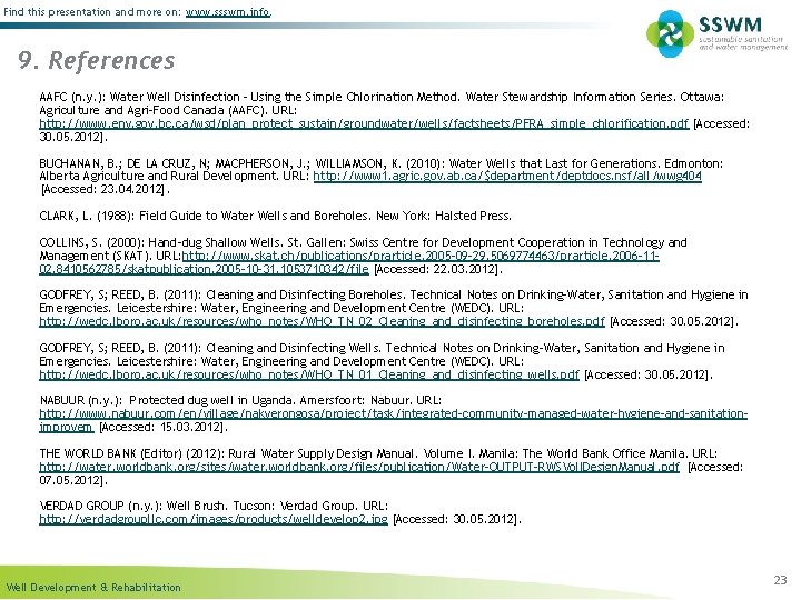 Find this presentation and more on: www. ssswm. info. 9. References AAFC (n. y.