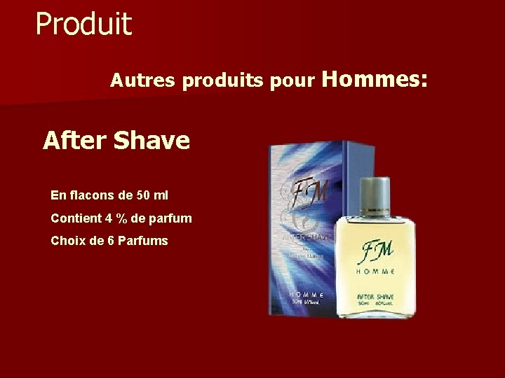 Produit Autres produits pour Hommes: After Shave En flacons de 50 ml Contient 4