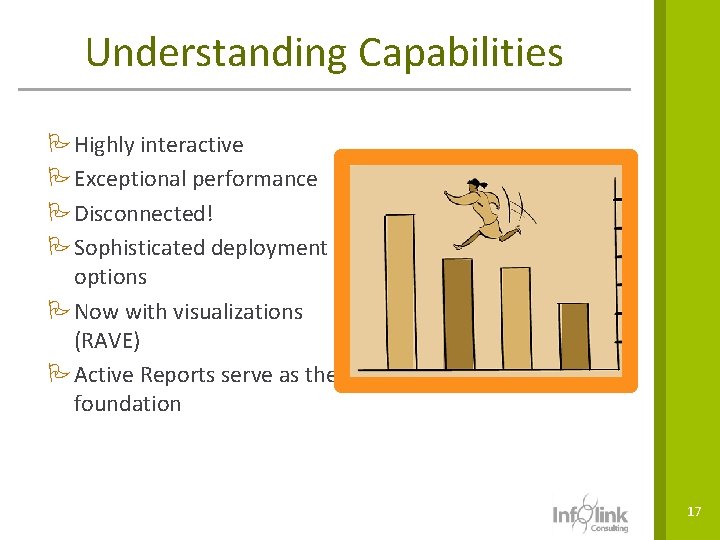 Understanding Capabilities PHighly interactive PExceptional performance PDisconnected! PSophisticated deployment options PNow with visualizations (RAVE) Understanding Capabilities PHighly interactive PExceptional performance PDisconnected! PSophisticated deployment options PNow with visualizations (RAVE)