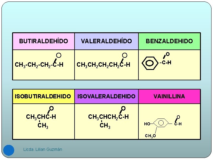 BUTIRALDEHÍDO O VALERALDEHÍDO O O CH 3 -CH 2 -C-H CH 3 CH 2