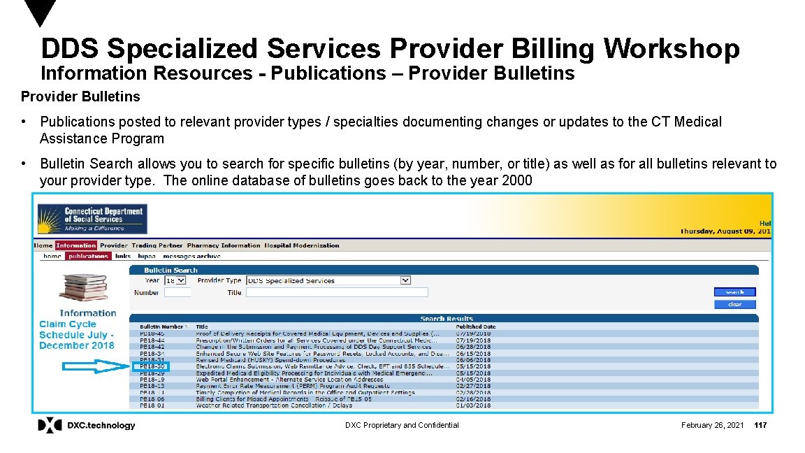 DDS Specialized Services Provider Billing Workshop Information Resources - Publications – Provider Bulletins •