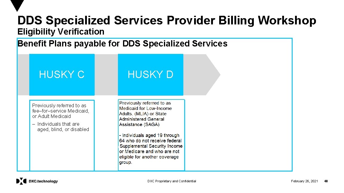 DDS Specialized Services Provider Billing Workshop Eligibility Verification Benefit Plans payable for DDS Specialized