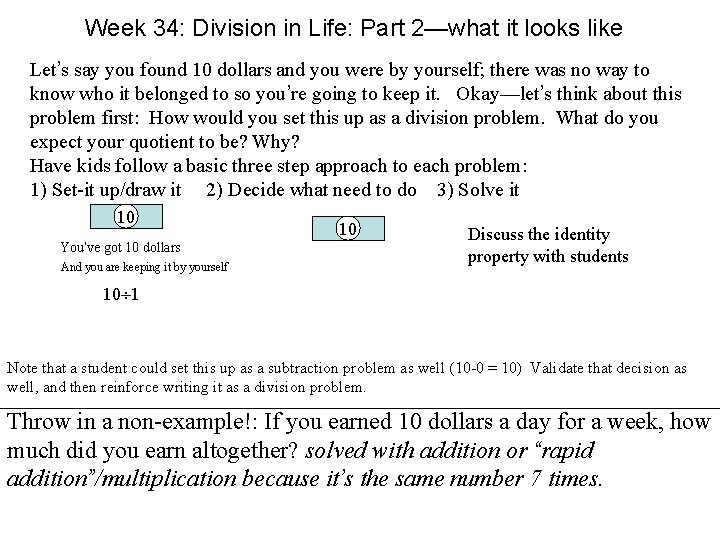 Week 34: Division in Life: Part 2—what it looks like Let’s say you found