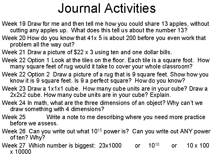 Journal Activities Week 19 Draw for me and then tell me how you could