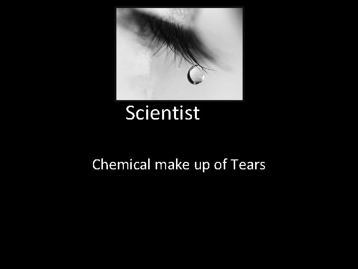 Scientist Chemical make up of Tears 