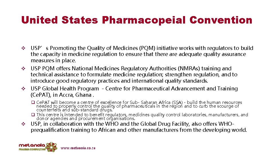 United States Pharmacopeial Convention v USP’s Promoting the Quality of Medicines (PQM) initiative works