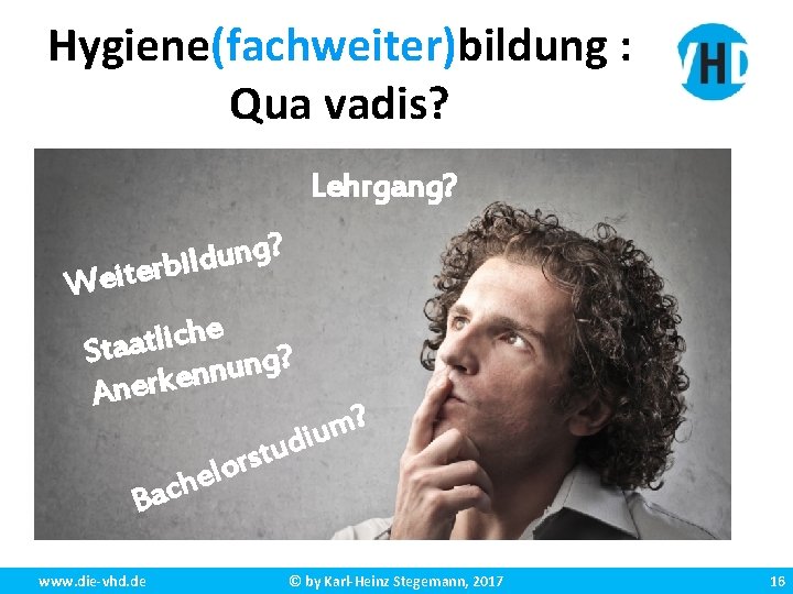 Hygiene(fachweiter)bildung : Qua vadis? Lehrgang? ? g n u d l iterbi We e