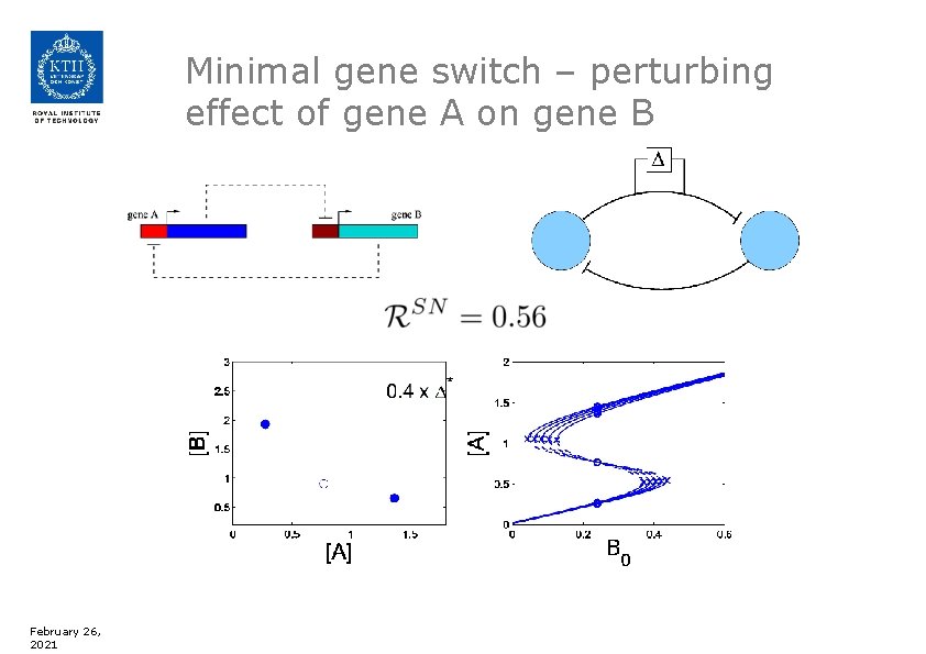 Minimal gene switch – perturbing effect of gene A on gene B February 26,