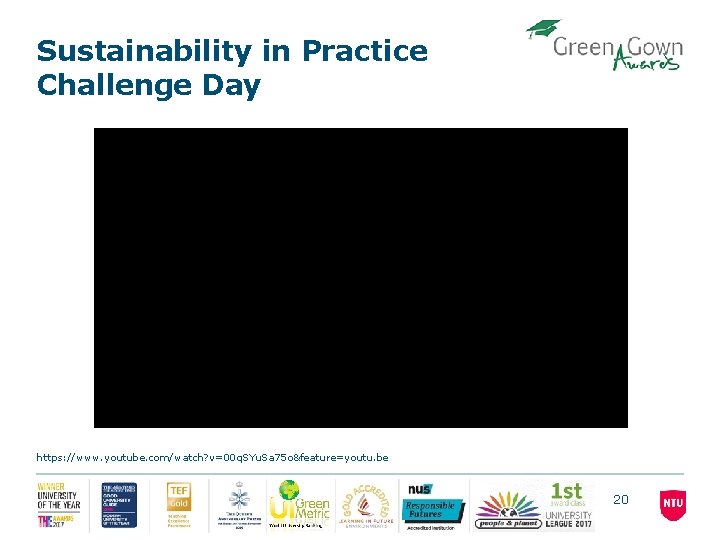 Sustainability in Practice Challenge Day https: //www. youtube. com/watch? v=00 q. SYu. Sa 75