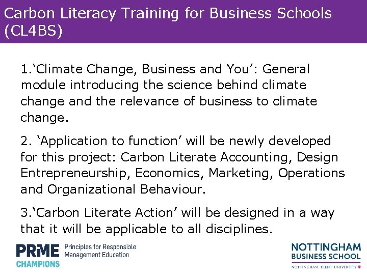 Carbon Literacy Training for Business Schools Click to edit Master title style (CL 4 Carbon Literacy Training for Business Schools Click to edit Master title style (CL 4