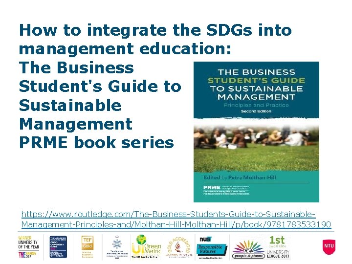 How to integrate the SDGs into management education: The Business Student's Guide to Sustainable How to integrate the SDGs into management education: The Business Student's Guide to Sustainable