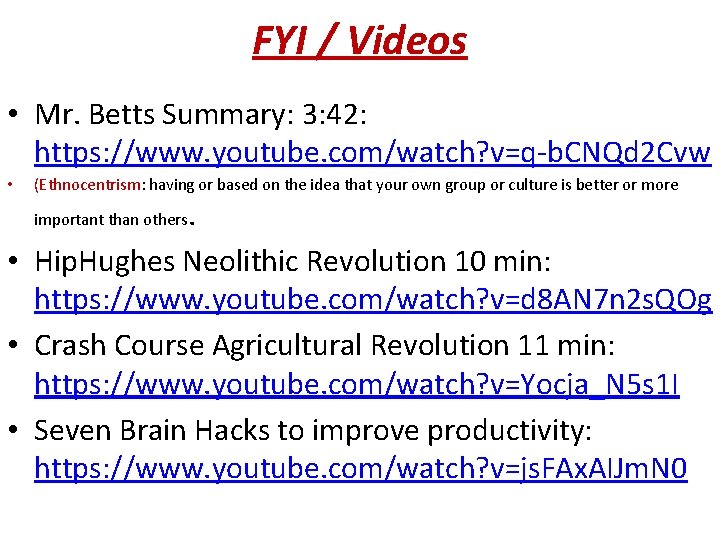 FYI / Videos • Mr. Betts Summary: 3: 42: https: //www. youtube. com/watch? v=q-b.