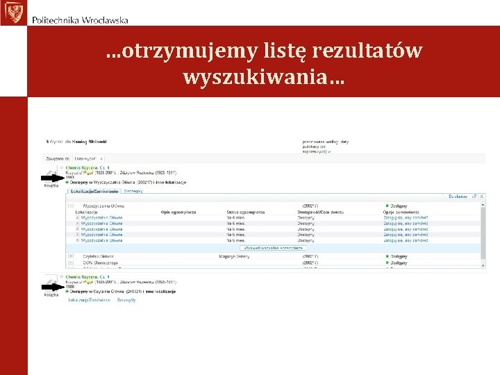 …otrzymujemy listę rezultatów wyszukiwania… 